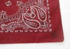 Vintage Burgundy CRAFTED WITH PRIDE Cotton Bandana Biker Wamcraft Scarf Hanky