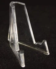 10 DISPLAY STANDS EASEL for Coins Small Knives Challenge Holders CLEAR ACRYLIC