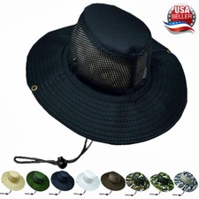 Mens Summer Bucket Boonie Hat Fishing Sun Visor Brim Cool Mesh Outdoor Cap Hats