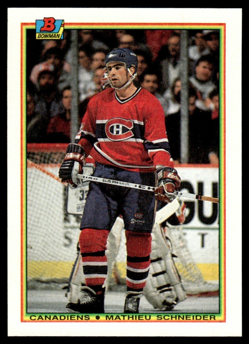 1990-91 Bowman Mathieu Schneider Rookie Montreal Canadiens #52