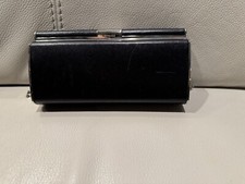 Authentic VERSACE Black Clutch Bag Leather Silver Hardware