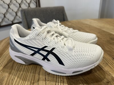 Asics Mens Solution Speed FF Clay Tennis Shoes Size 6.5 white