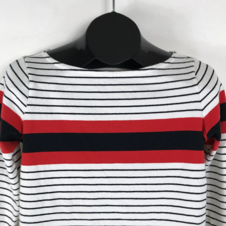 Lands' End 3/4 Sleeve Boatneck Knit Top Women's Small Petite 100% Cotton Casual - Image 2 of 4