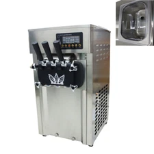 110V Commercial Countertop Soft Serve Ice Cream Machine 3 Flavors