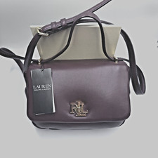 RALPH LAUREN Nappa Leather Medium CROSSBODY/SHOULDER SOPHEE Bag Brown MRSP 375