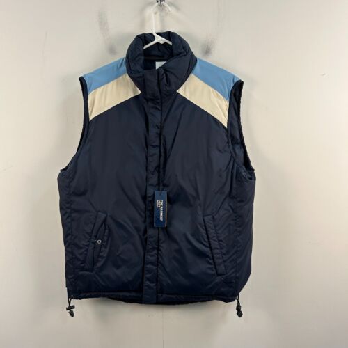 Gap Mens Large Vest Blue Down Reversible Puffer Quilted Zip The Warmest 14557