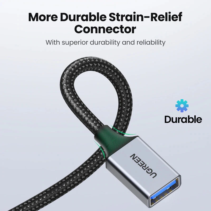 Ugreen USB 3.0 Extension Aluminium Braided Cable Male to Female Data Extender - Image 4 of 4