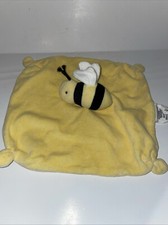 Burts Bees Yellow Security Blanket Baby Lovey Bumble Bee Organic Cotton