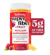 BELLWAY SUPER FIBER PODWER + FRUIT, SUGAR FREE ORGANIC PSYLLIUM HUSK PODWER