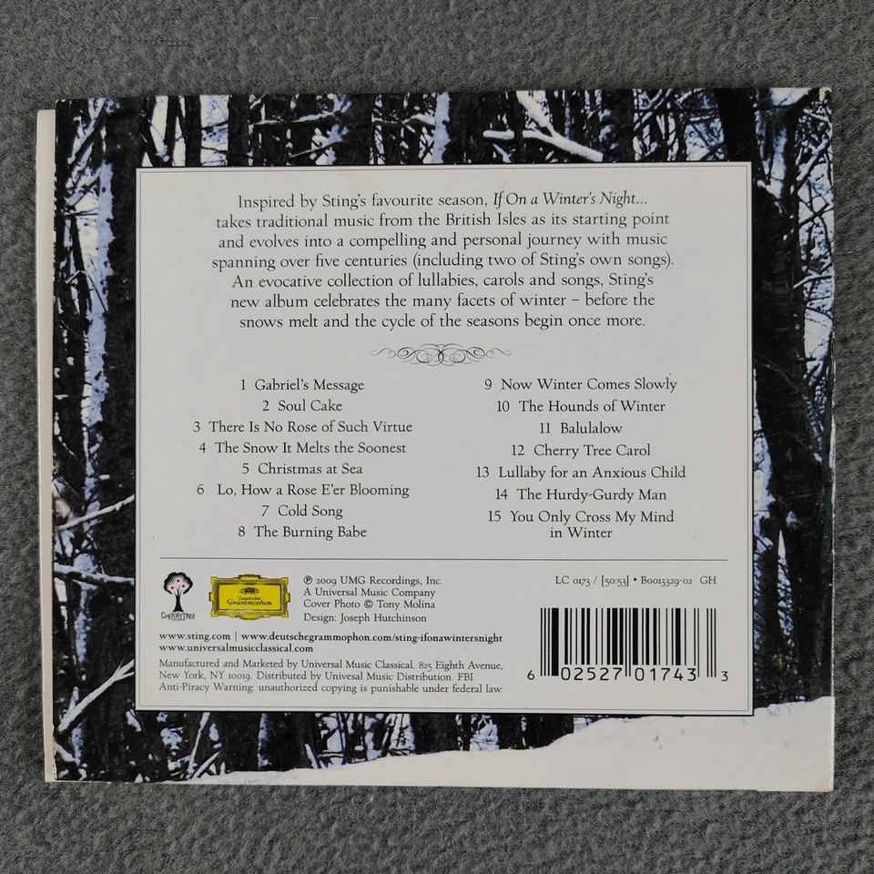 Sting If On A Winter's Night... CD Album Music Classical Holiday Used Foto 2 de 3