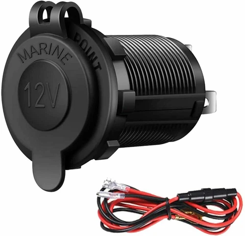 12V Cigarette Lighter Socket Charger Power Adapter For Car Marine Motorcycle RV
