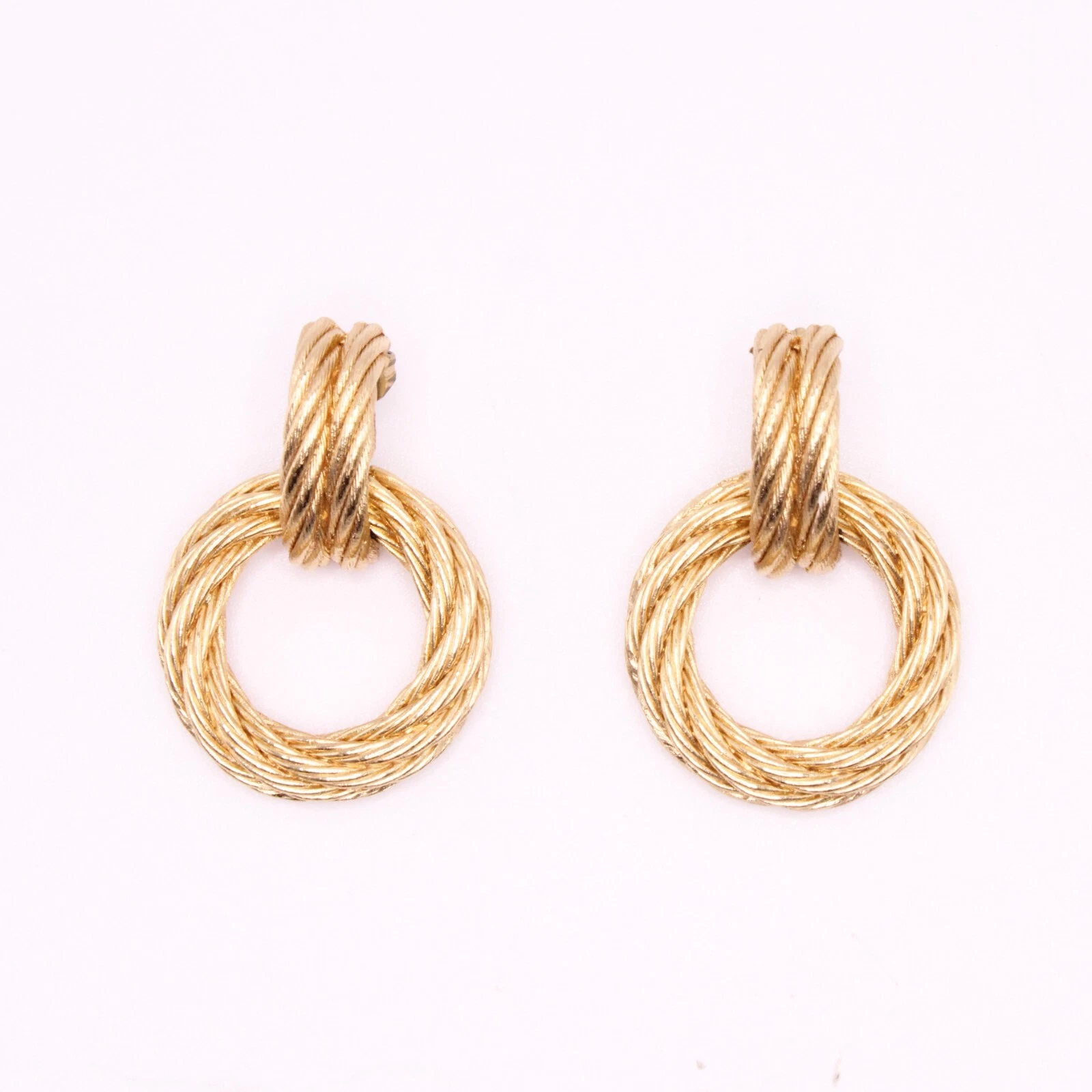 Boucles d'oreilles piquées Christian Dior corde torsadée heurtoir porte