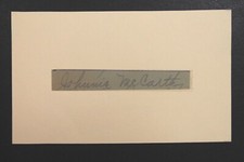 Johnny McCarthy (d.1973) Dodgers Giants Signature Cut Autograph 3x5 Index Card 