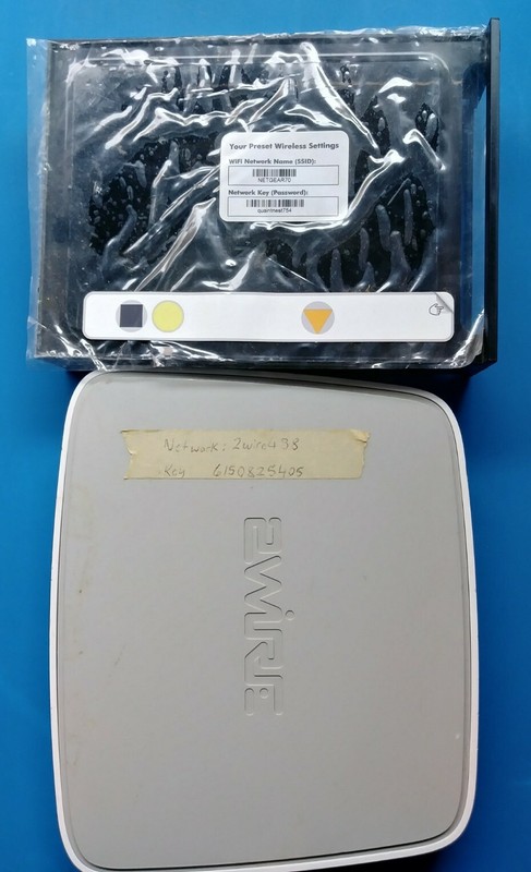 2Wire 2701HG-B 54 Mbps 4-Port 10/100 Wireless G Router w/ Netgear N300 WNR2000v3