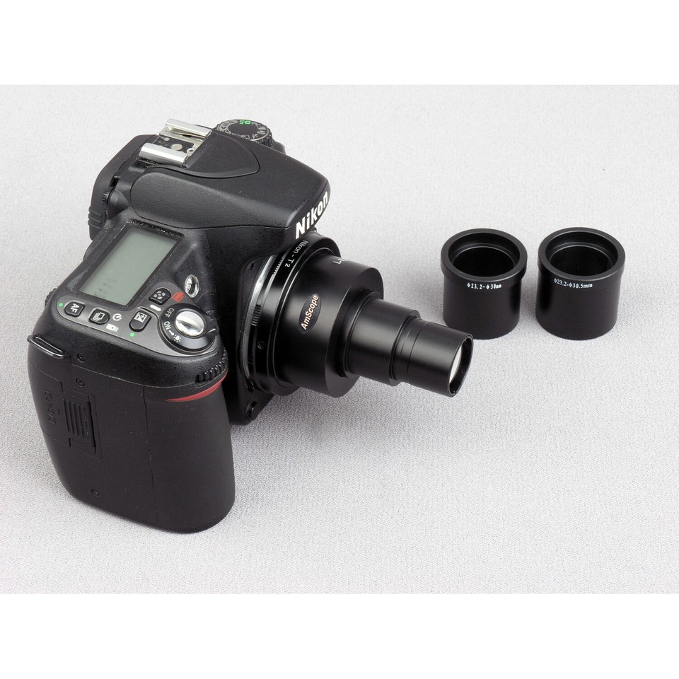 AmScope Canon & Nikon SLR/DSLR Camera Microscope Adapter 2X ...