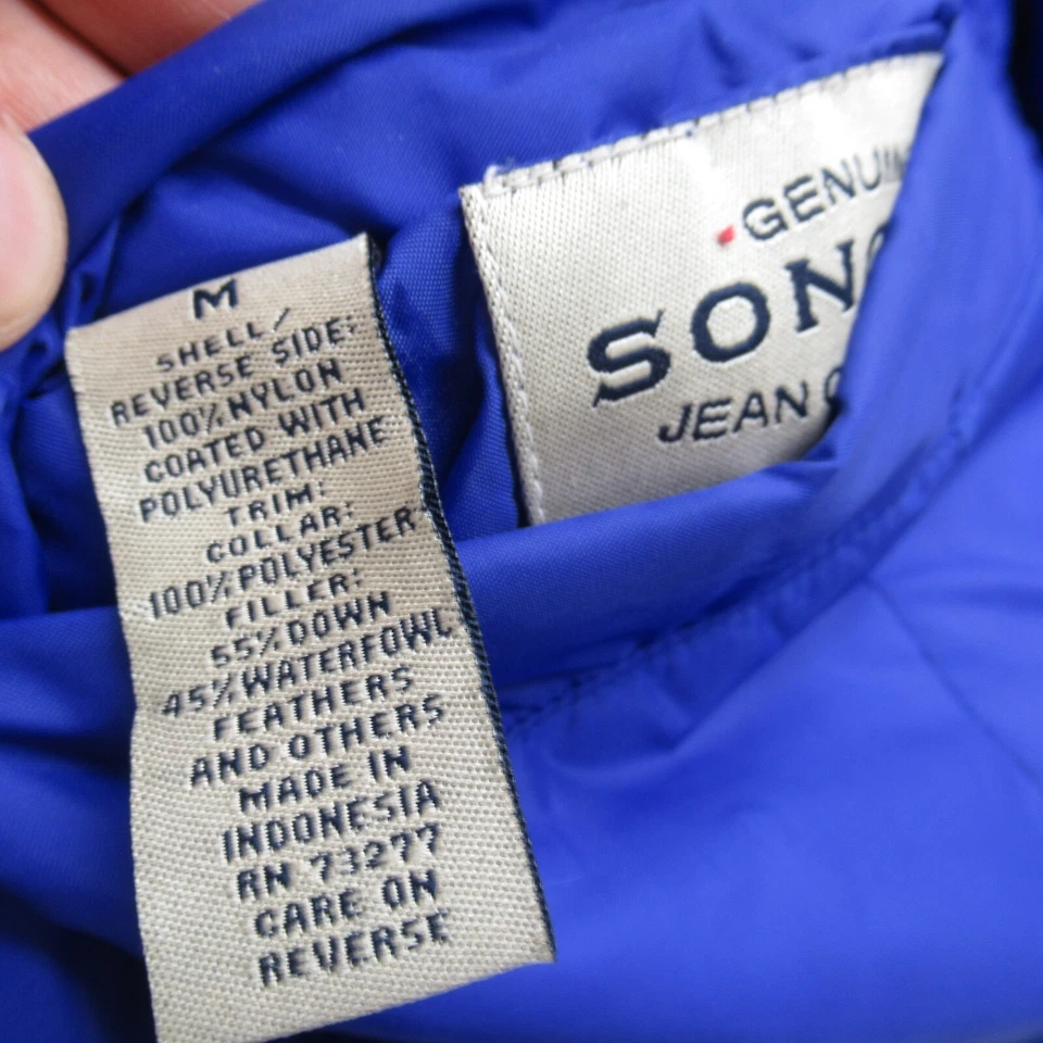 Sonoma 羽绒服男式中号蓝色黑色双面全拉链轰炸机 Puffer 复古 — 第 3/4 张图片