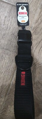   KONG - BLACK -Max Heavy Dog Collar - MEDIUM 14-18in New Free Shipping   