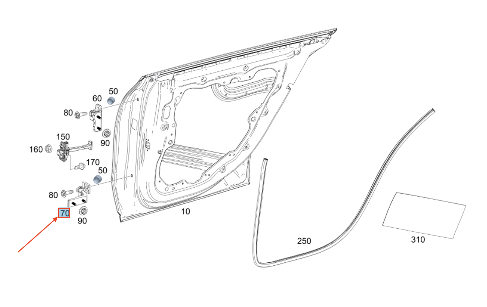 Neu MERCEDES-BENZ CLA Coupe C118 Türscharnier hinten links unten A1777301100