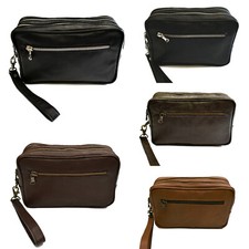 Pochette Uomo Polso Vera Pelle Nero Marrone Borsello Mano Beauty VIETRI LEATHER