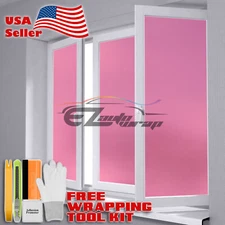 【Frosted Film】 Pink Glass Home Bathroom Window Security Privacy Sticker Sheet