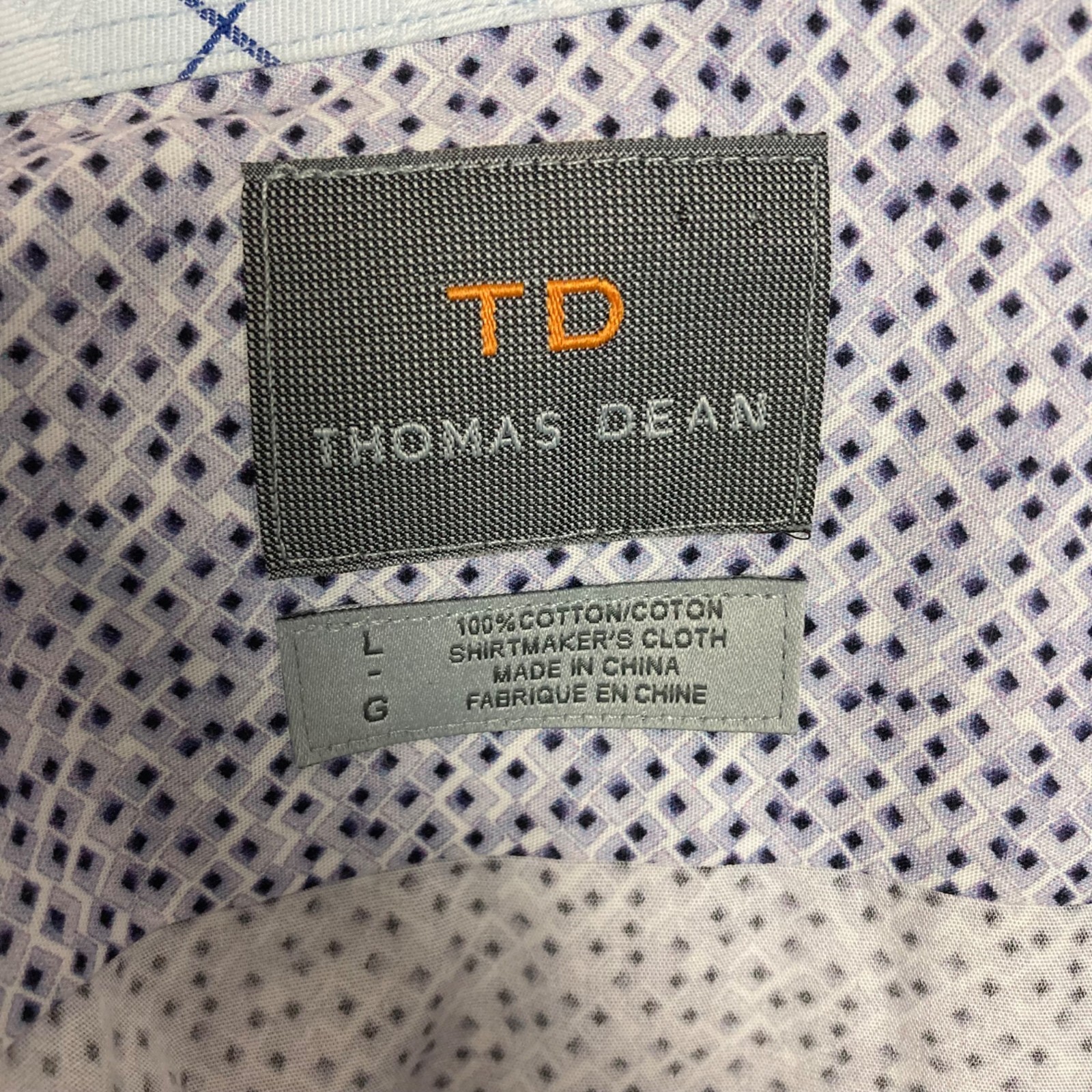 Thomas Dean Geometric Pattern Button Front Shirt … - image 5