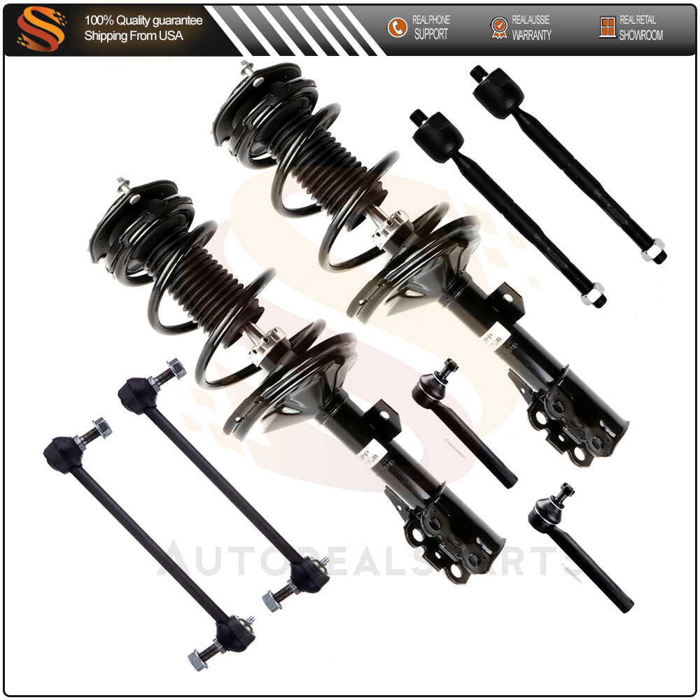 04-07 Toyota Highlander RX330 Front Suspension Kit with Struts Sway Bar Tie Rods  