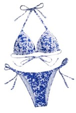 Ladies size 14 bikini set blue & white floral BNWOT