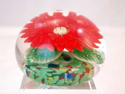 M Design Art Mouth Blown Handmade Art Glass Paperweight Huge TP0030