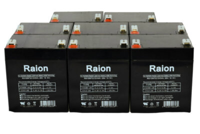 Raion Power 12V 5Ah T2 F2 Battery For Leoch LP12-4L - 8 Pack