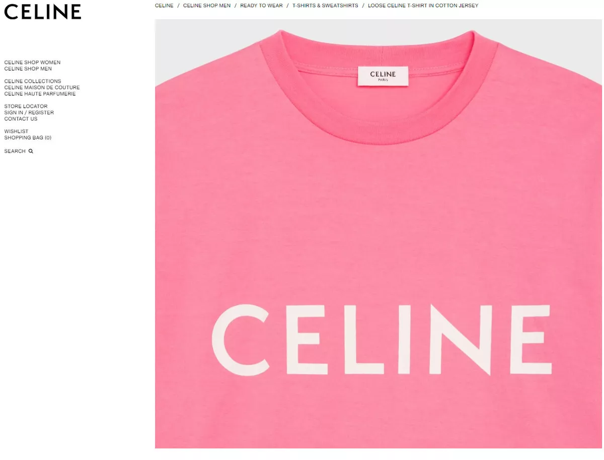 FLAMINGO | Small CELINE COTTON IN eBay PINK NEW LOOSE JERSEY T-SHIRT