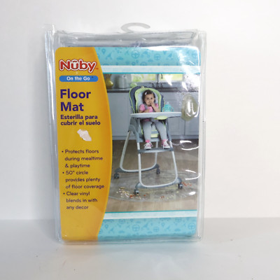 NUBY Vinyl 50'' Circle Floor Mat Clear for Under High Chair
