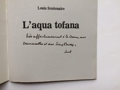 Louis SCUTENAIRE " L'aqua Tofana " NUM. 1/30 avec ENVOI + GRAVURE de STAS SIGNéE - Picture 2 of 3