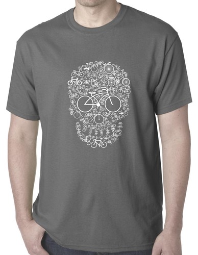 Funny T-Shirts Bicycle skull funky cool designs Men's Ladies cycle bones tee's - Picture 18 of 31