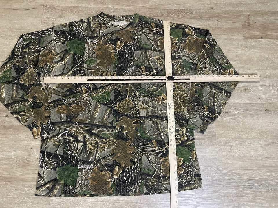 Cabelas Reclusión 3D Talla XL Camuflaje CAMO Manga Larga Caza Ventilada Camisa Foto 4 de 4