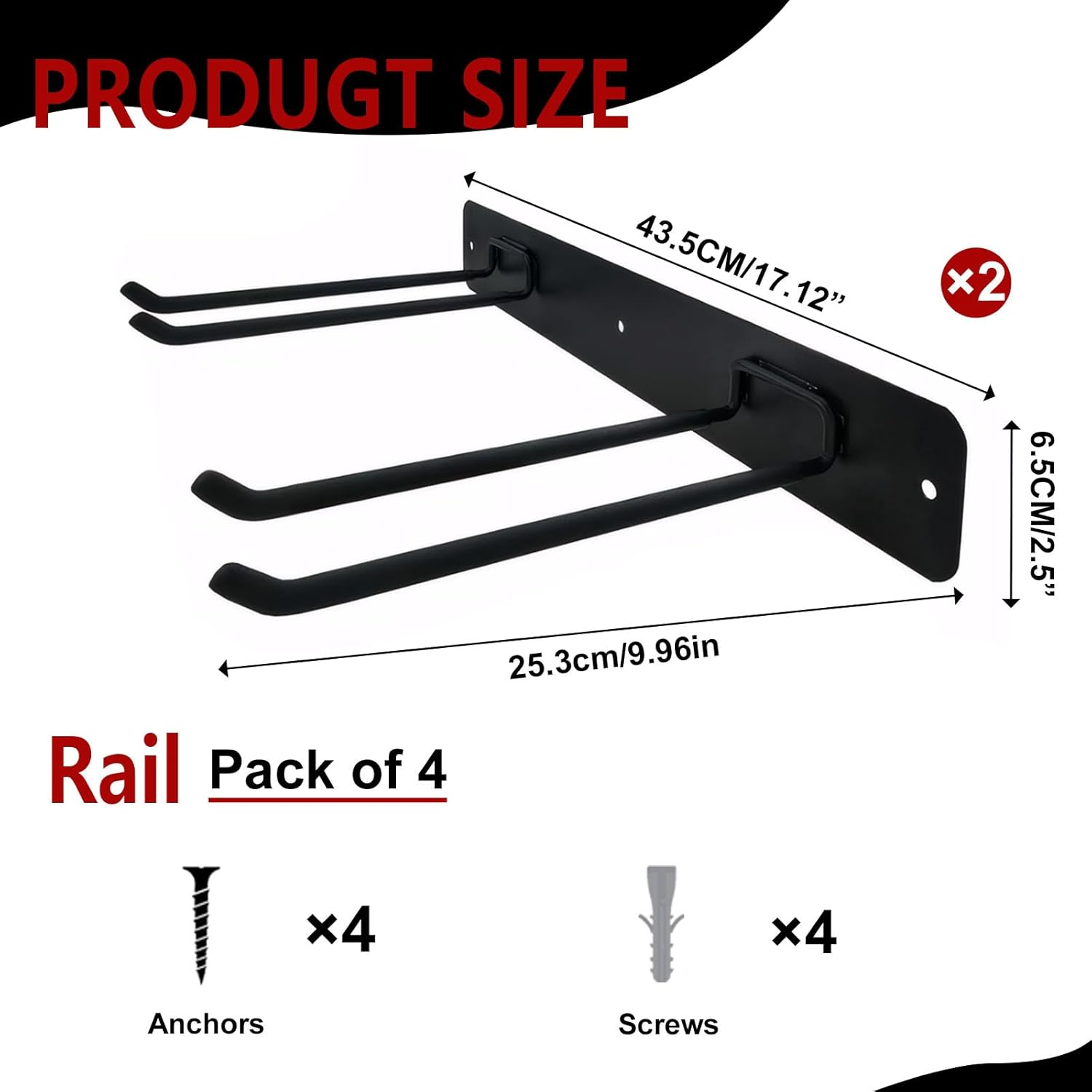 Heavy Duty 2-Pack Garage Wall Mount Tool Organizer & Folding Chair Storage Rack