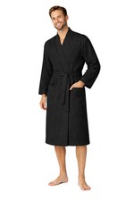Turkish Linen Men’s Waffle Bathrobe Lightweight Kimono Spa Robe – Quick Dry B...