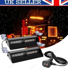 LED Warning Strobe Amber Flashing Beacon Magnetic Car Roof Recovery Light Bar UK