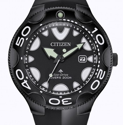 Citizen ORCA Black ECO-DRIVE Solar Diver's 200 46 mm Kult-Taucheruhr BN0235-01E