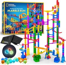 NATIONAL GEOGRAPHIC Glowing Marble Run 250 Piece Construction Set with 50 Glow