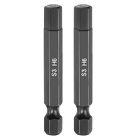 "2X Flache Sechskant-Bits H6 FüR 1/4\" Sechskantschaft 2\" S3-Stahl Magnetisch"