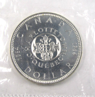 Canada 1 dollar 1964 Charlottetown Qubec Uncrculated Mint Cello World Coin