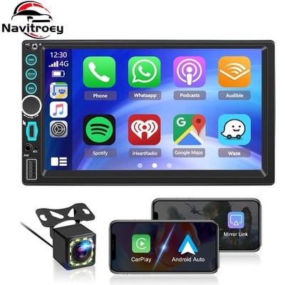 2 DIN Carplay Android Autoradio 7'' Mit Bildschirm Bluetooth Mirror Link +Kamera