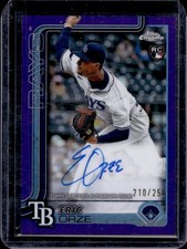 2025 Topps Chrome Eric Orze Auto Autograph RC Purple Refractor #/250 Rays Rookie