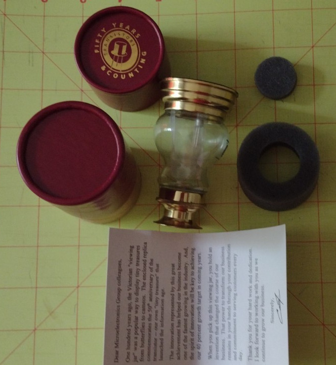 Victorian Transistor Viewing Jar for Lucent Technologie 50 Years  Counting + Box