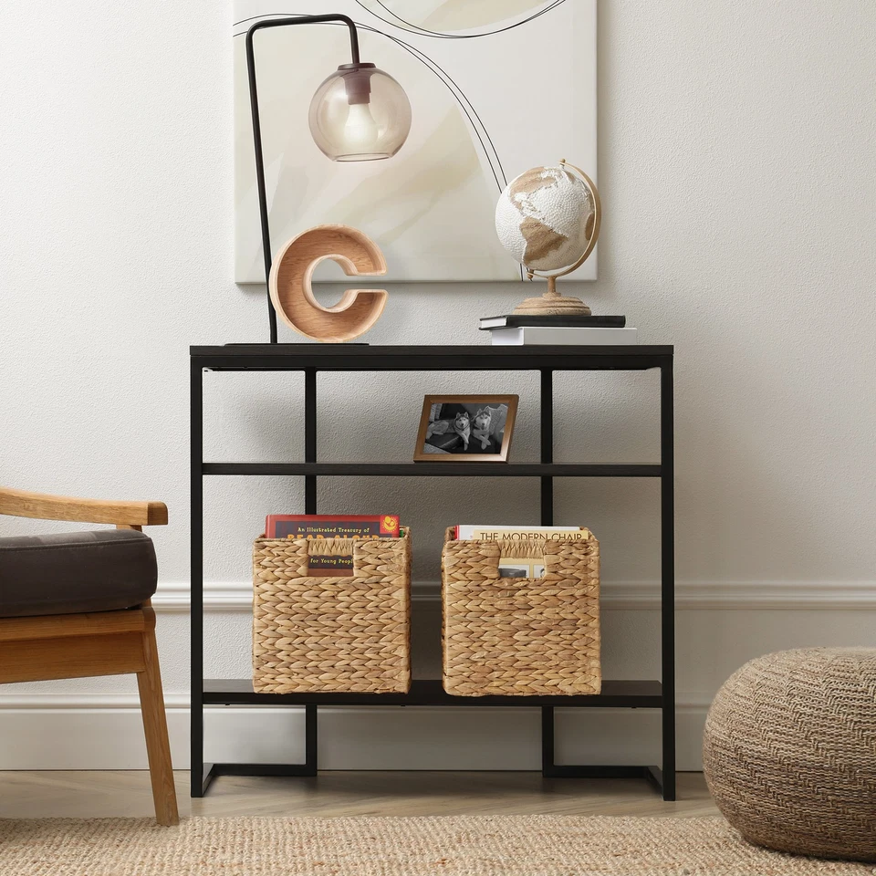 Conjunto de 4 cubos de armazenamento de jacinto, caixas de cesta de vime 10,5" para prateleiras, natural - Imagem 2 de 4