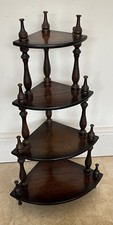Victorian Style Corner Shelf, Mahogany Hanging Shelf Hanging Whatnot, Four Tiers