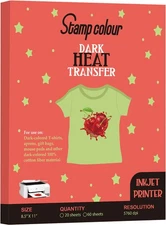 Stamp colour Iron Heat Transfer Paper for Dark Fabric 20 Sheets 8.5x11 T shirt