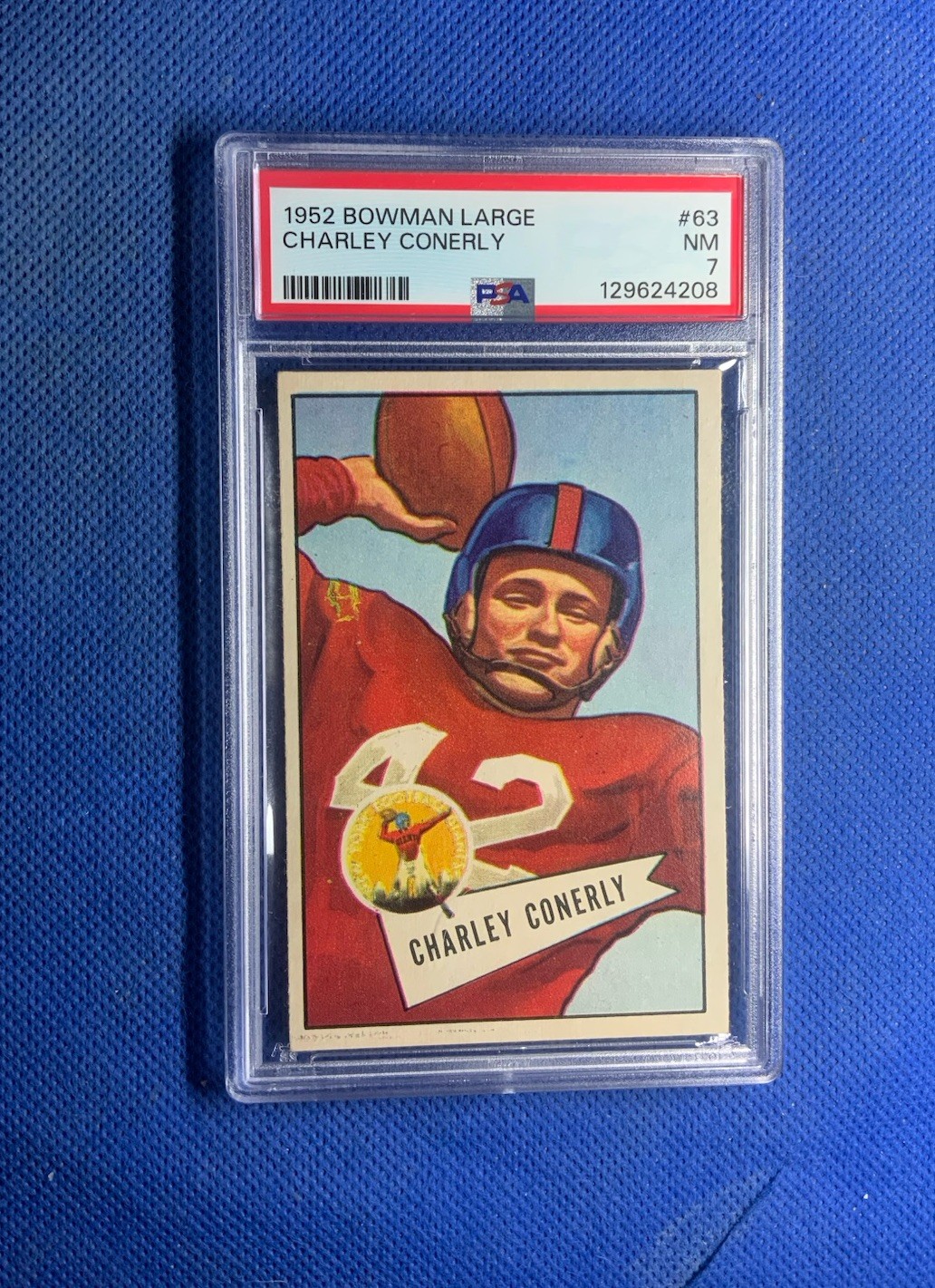 1952 BOWMAN LARGE #63 CHARLEY CONERLY PSA 7 SP NY GIANTS