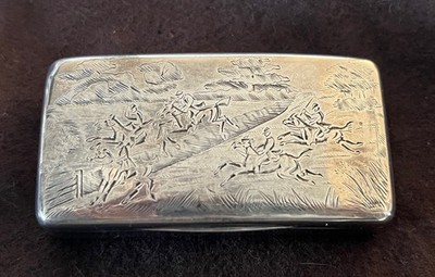 Curved Silver snuff box 1809 by Thomas Phipps & Edward Robinson. London Assay