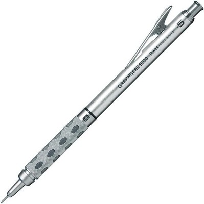 Pentel Graph Gear 1000 Mechanical Pencil, 0.5mm 1 Count (Pack of 1), SILVER 